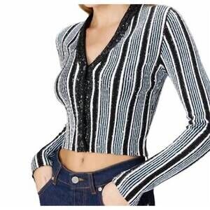 NEW MISSONI buttoned sequin cardigan in black/white